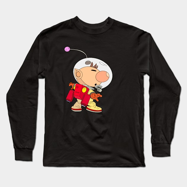 Captain Olimar - Pikmin Long Sleeve T-Shirt by BretBarneyArt